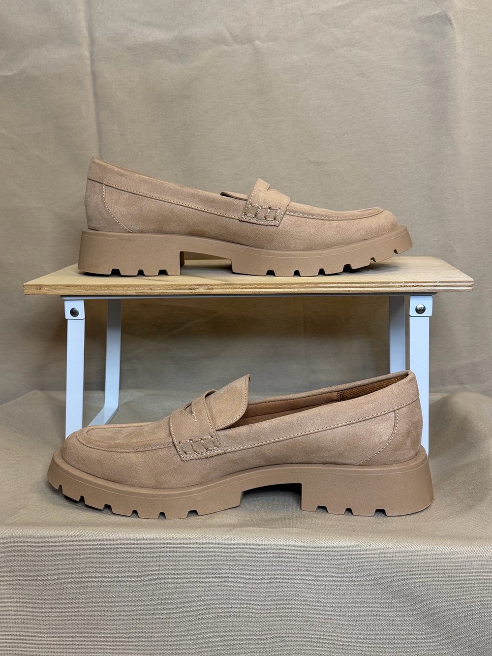 a new day Chunky Lug Penny Loafers in Taupe